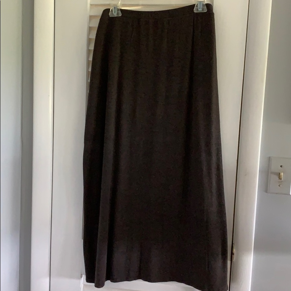 Eileen Fisher Classic Heather Brown Knit Skirt